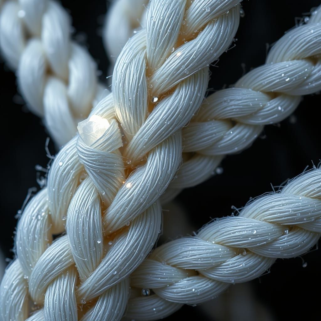 Shimmering Snow Braids: Macro Abstract Art