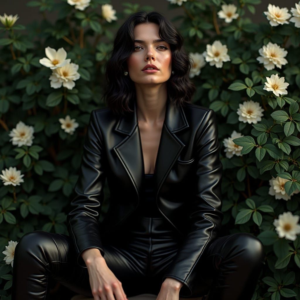 Kate Moss in Edgy Botanical Halt