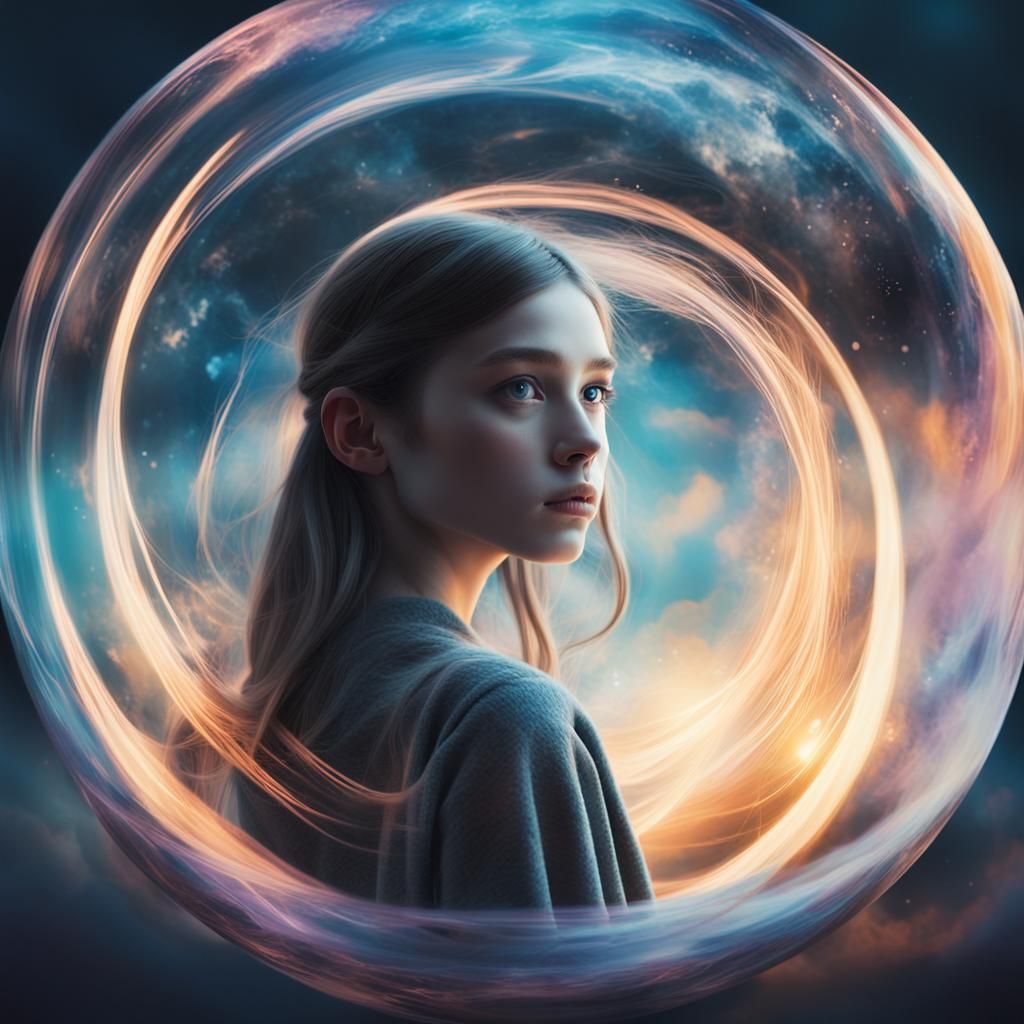 Mystical Orb Portrait in Magical Realism