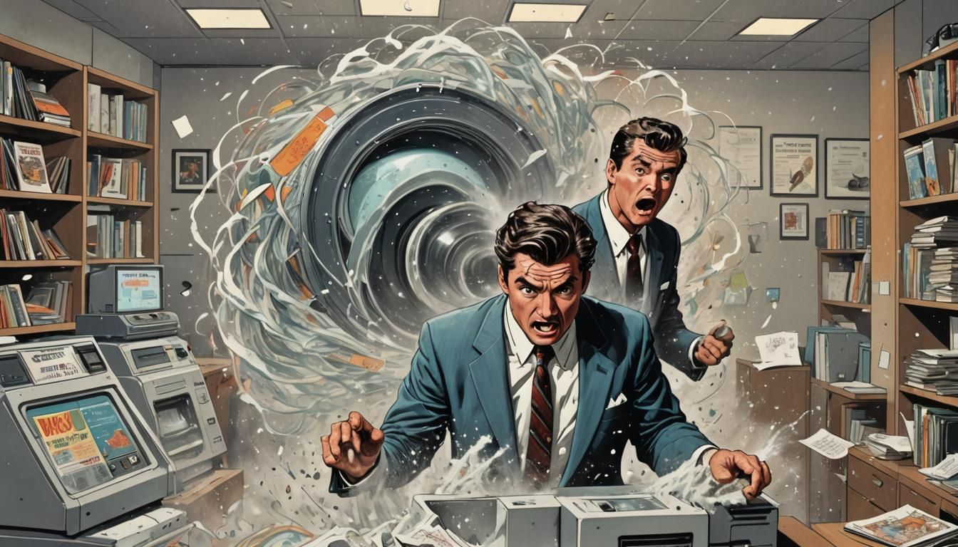 Retro-Futuristic Comic Book Panel: Space Vortex