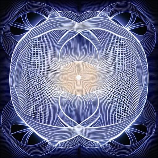 Abstract Blood Moon Vector Fractal in 3D