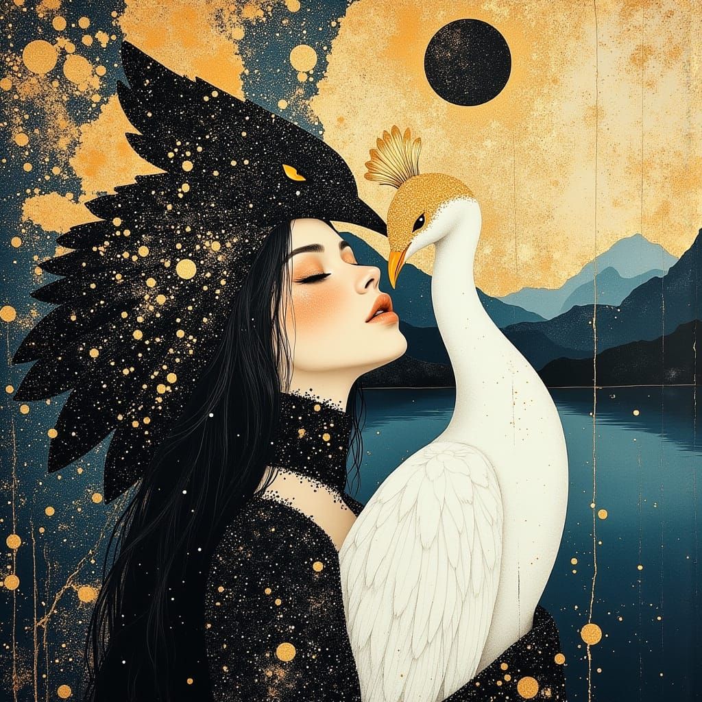 Ethereal Goddess in Opulent Byzantine Mosaic Style