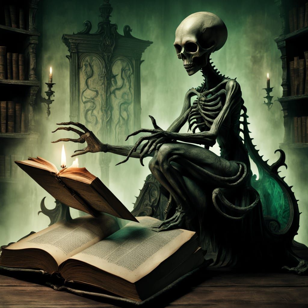 Dark Atlas of Forgotten Knowledge in a Haunting Chamber