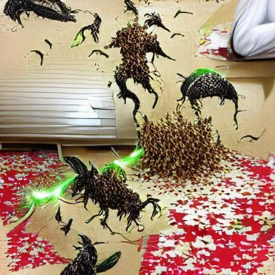 Eerie Insect Swarm in Horror Style