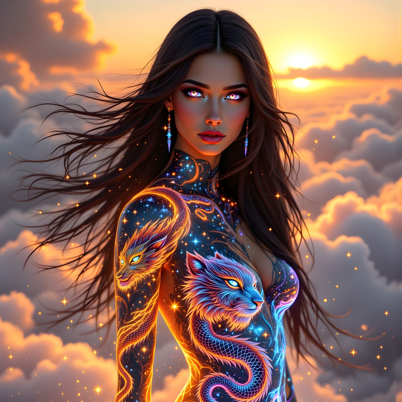 Anime-Inspired Goddess in Celestial Armor