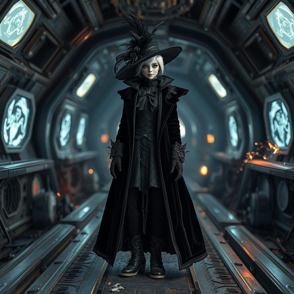 Hyperrealistic Gothic Space Pirate BJD Doll