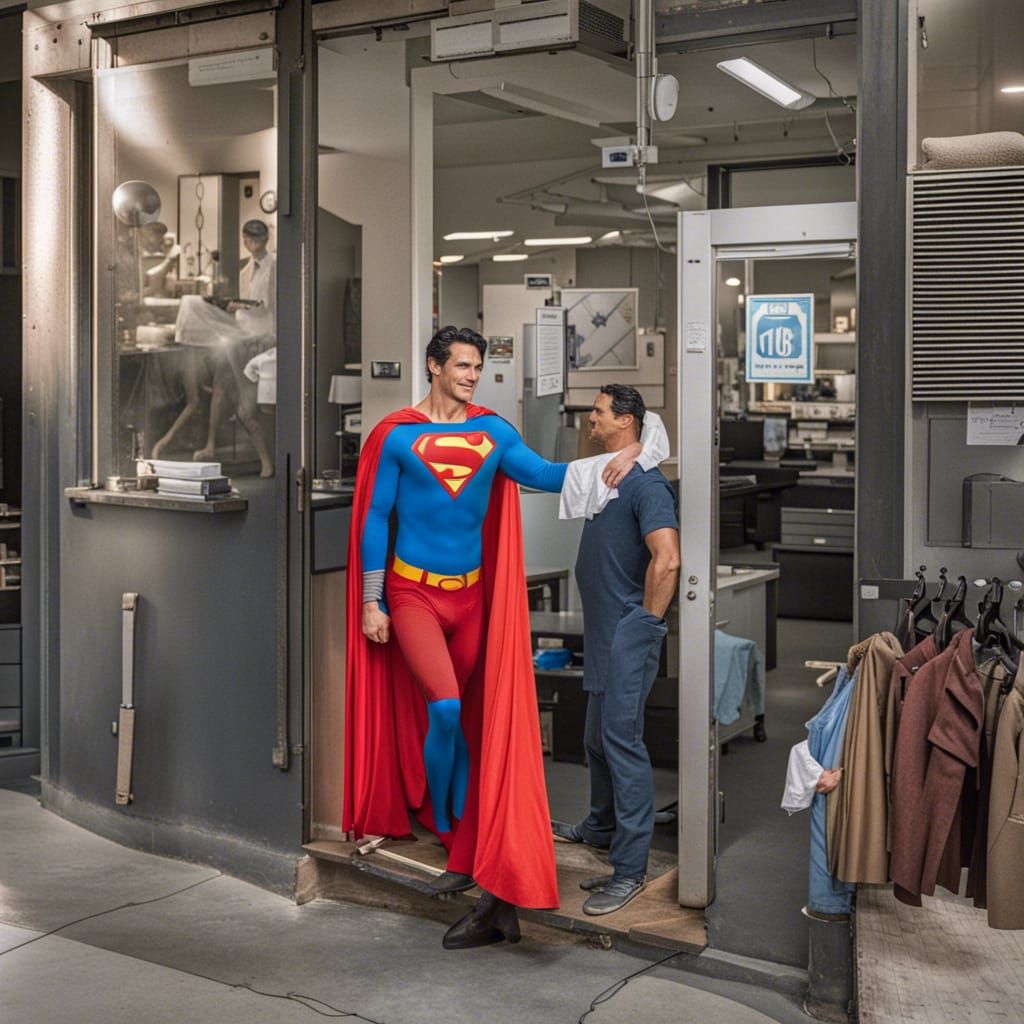 Superman at the Dry Cleaners