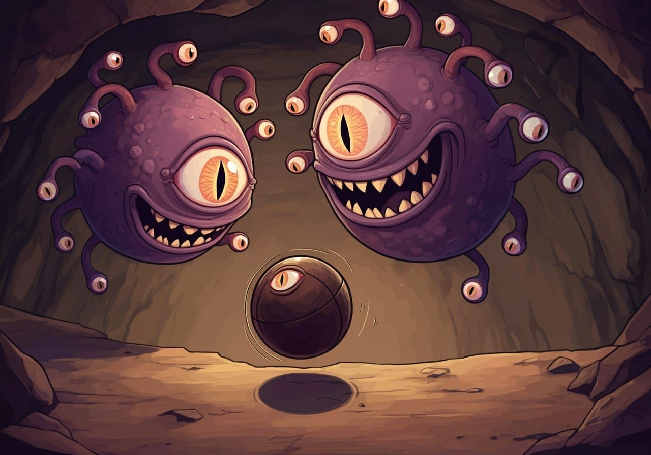 Humorous Cartoon of Beholder Parents and Baby