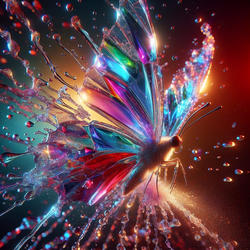 Glass Wing Butterfly Refracting Light as Concept Art