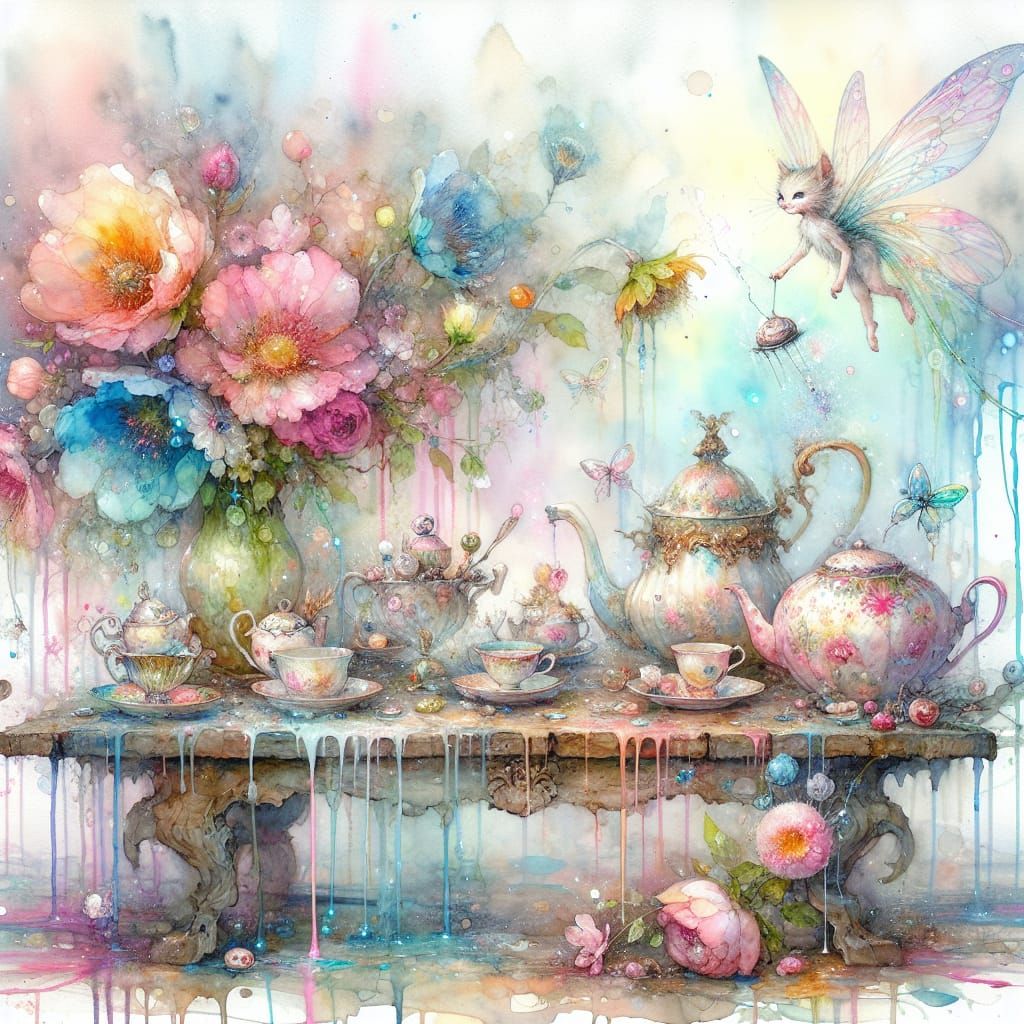 Whimsical Tea Party in a Magical Garden