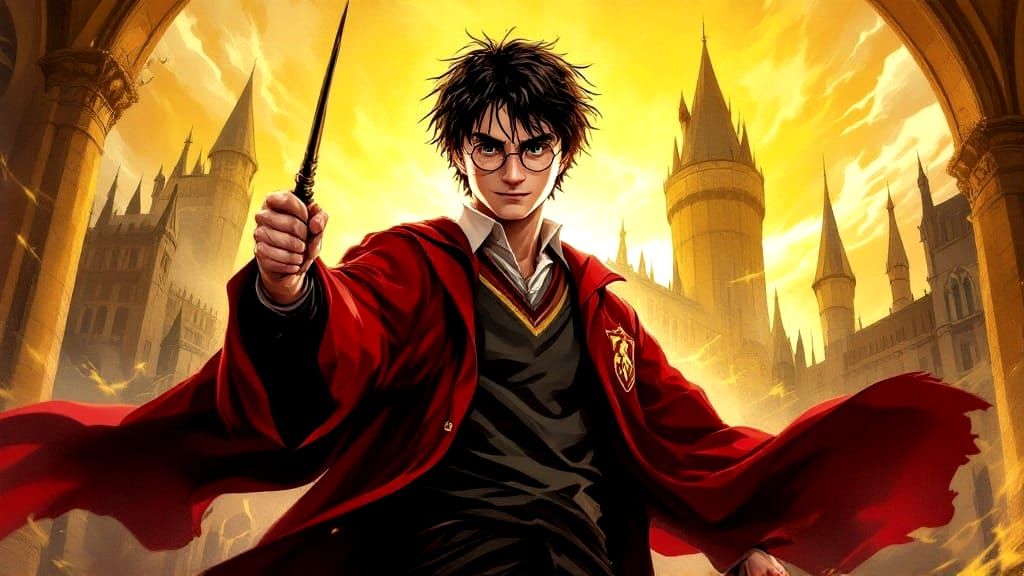 Harry Potter in Anime Style Griffindor Robes