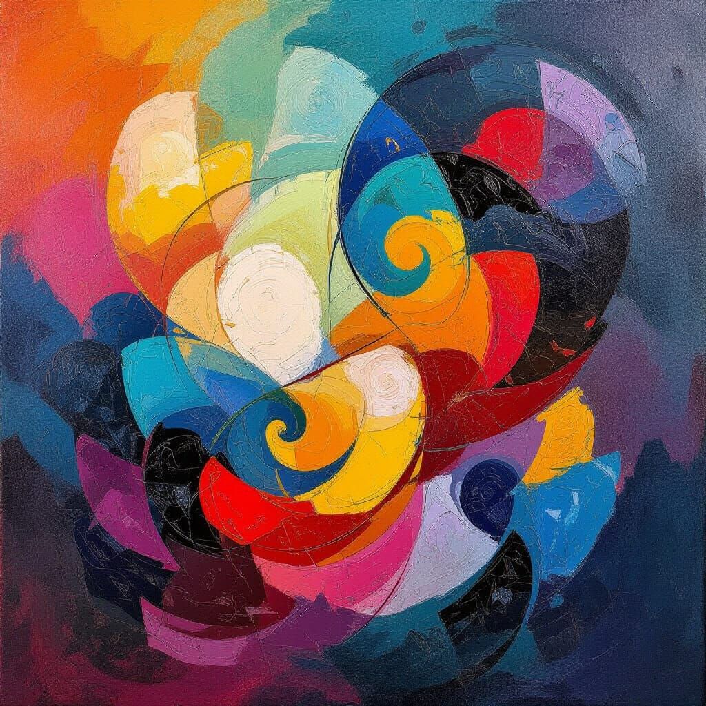 Vibrant Abstract Shapes in a Dreamlike Environment