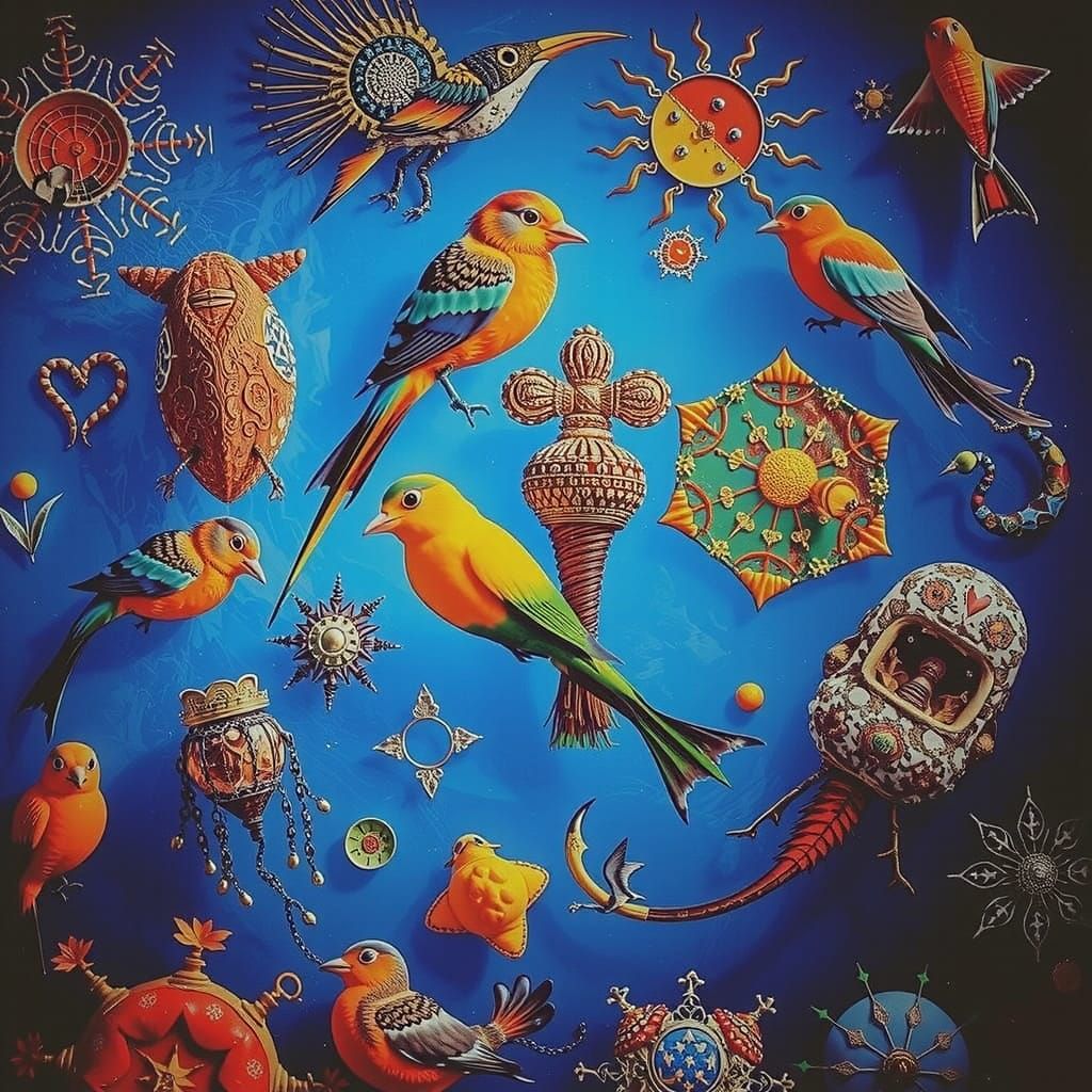 Colorful Abstract Patterns in Cloudy Sky