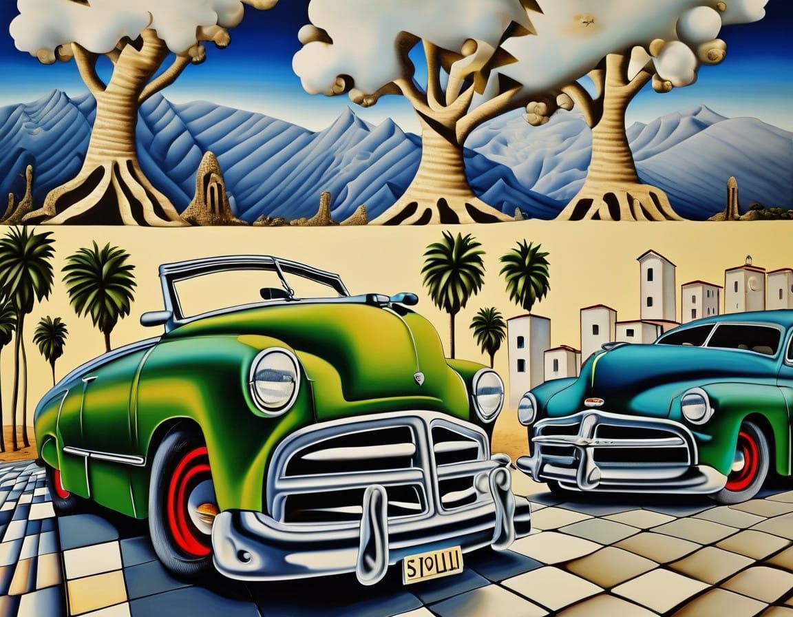 Surrealistic Melting Cityscape in a Dali-Inspired Aesthetic