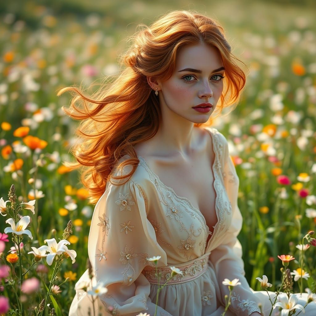Goddess in a Sunlit Meadow