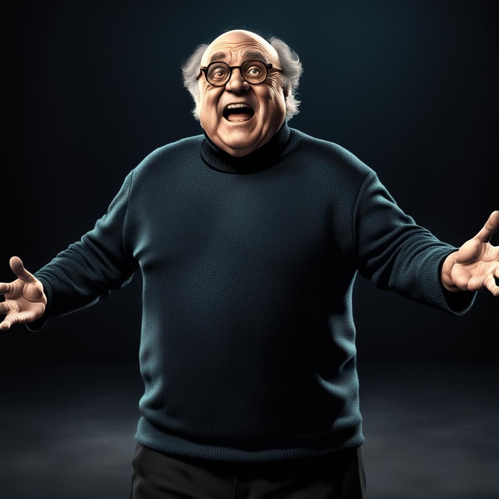 Danny DeVito's Surprised Expression: A Detailed Digital Port...