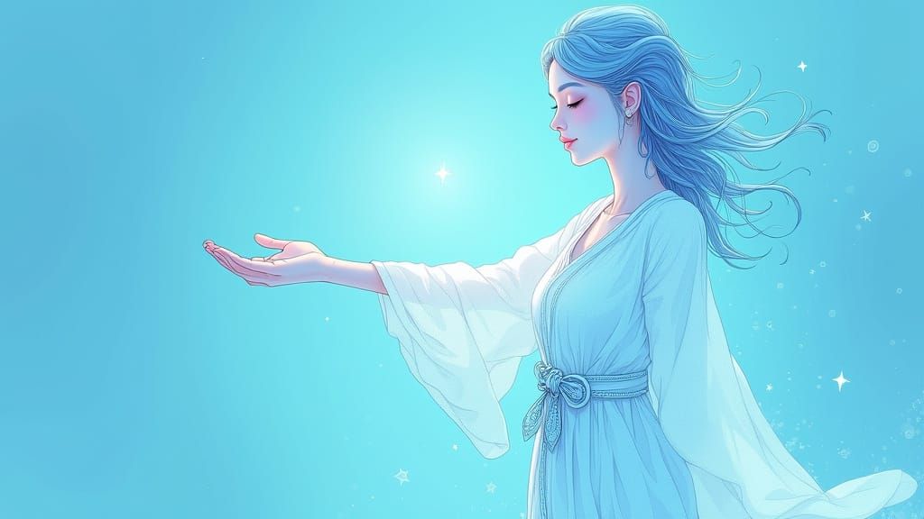 Angel of Trust and Healing in Soft Blue Hues