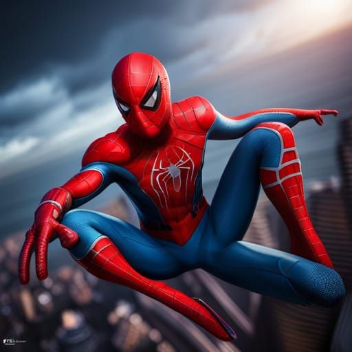 Detailed Spiderman Digital Matte Painting