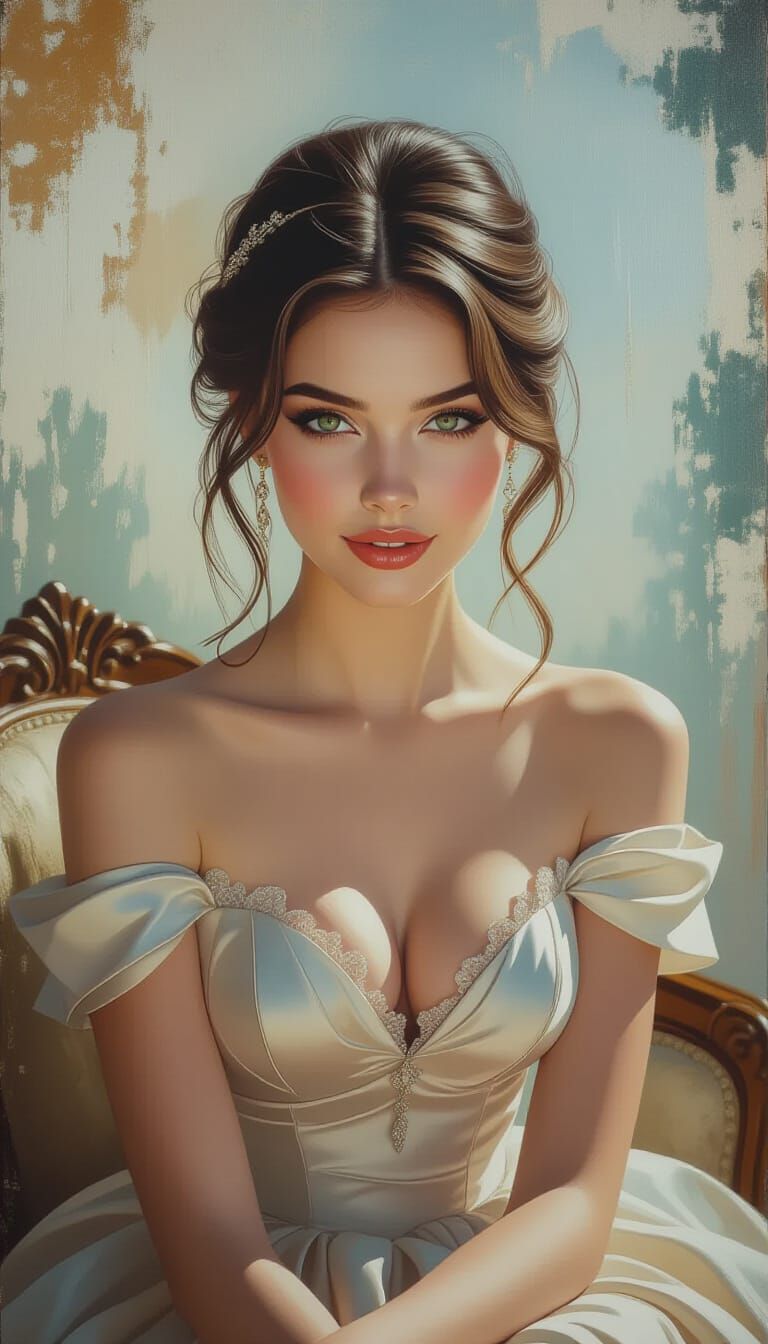 Stunning Young Woman Portrait in Surreal Futuristic Style