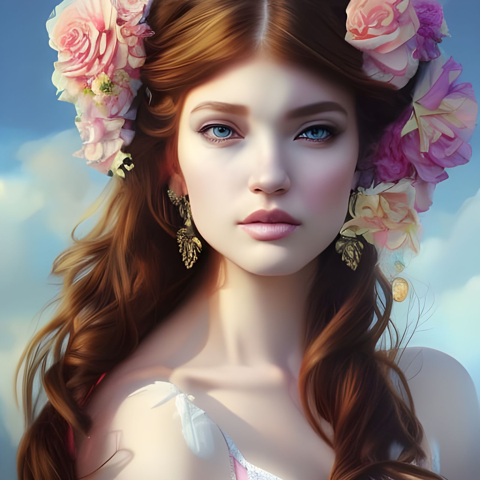 Gorgeous Princess Belle Portrait in Hyperrealistic Style