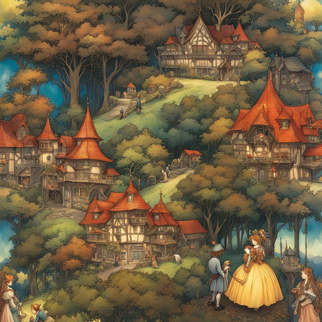 Whimsical Fairytale Ball in Vibrant Anime Style