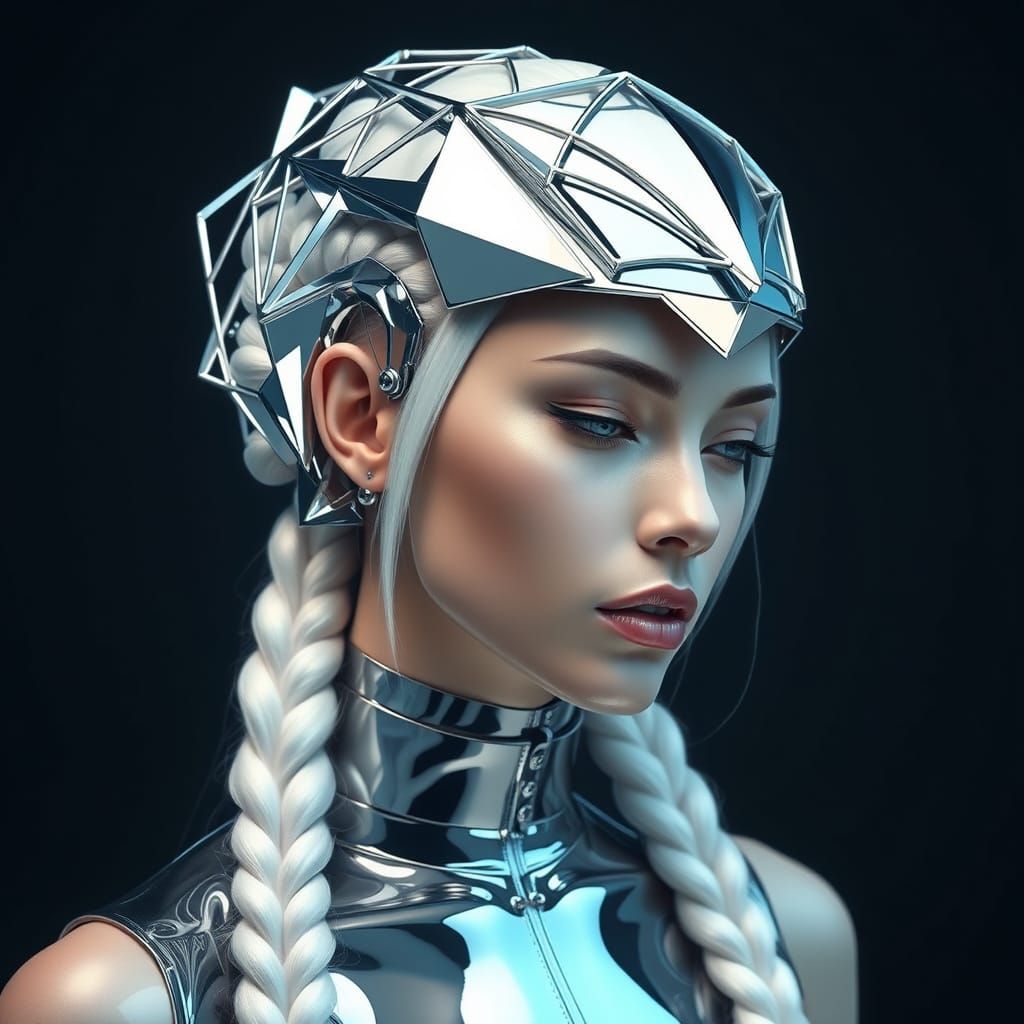 Chrome and Mercury Braids in Cyberpunk Style
