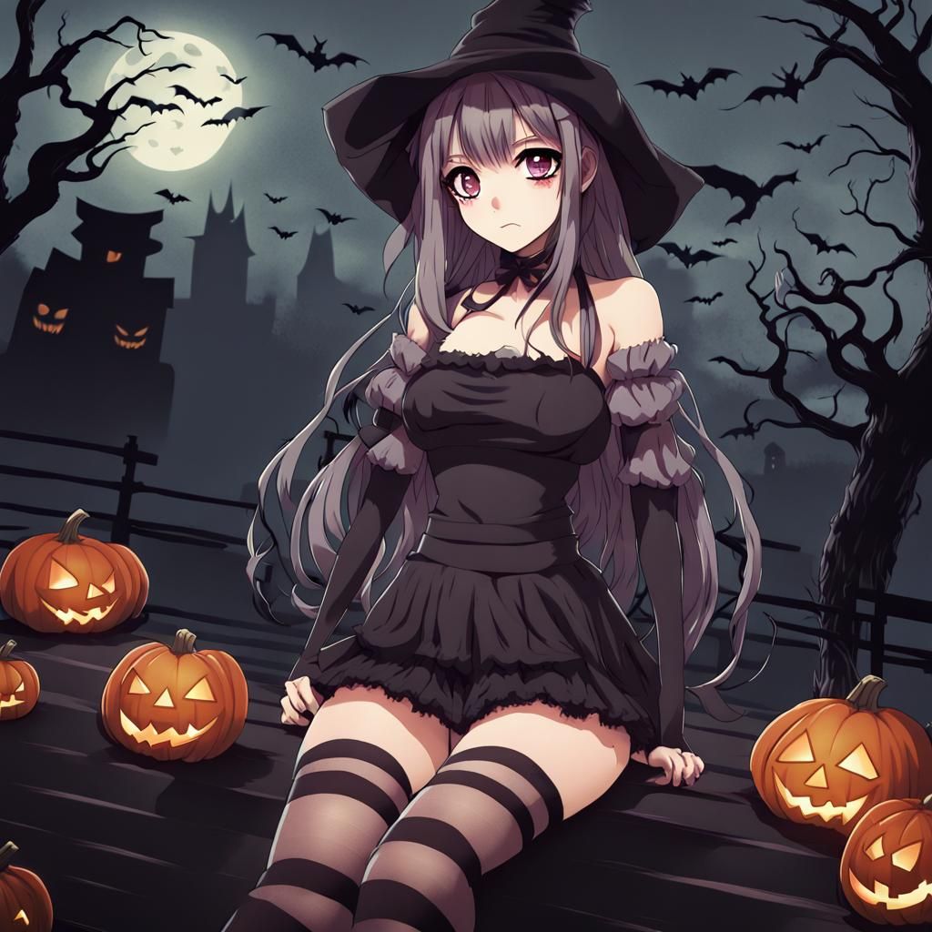 Halloween Anime Girl in Shonen Style