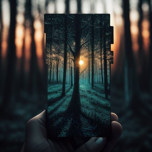 Figure Emerging in Woody Fractal Shapes: Digital Art