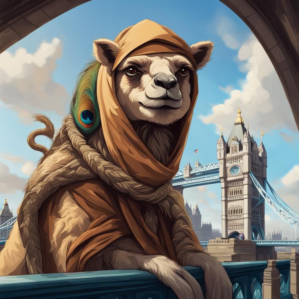 Animals on Tower Bridge: Detailed Digital Portrait