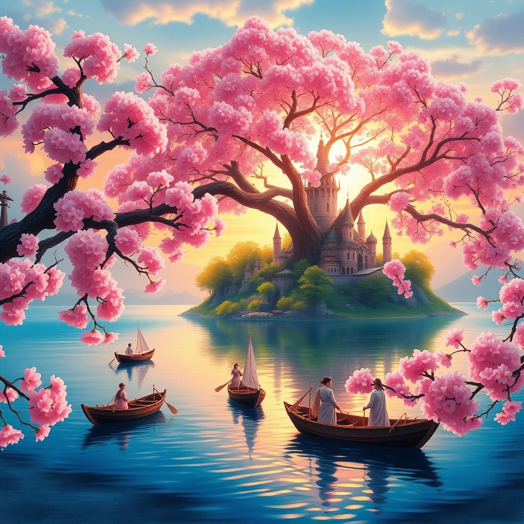 Elven cherry tree on the island