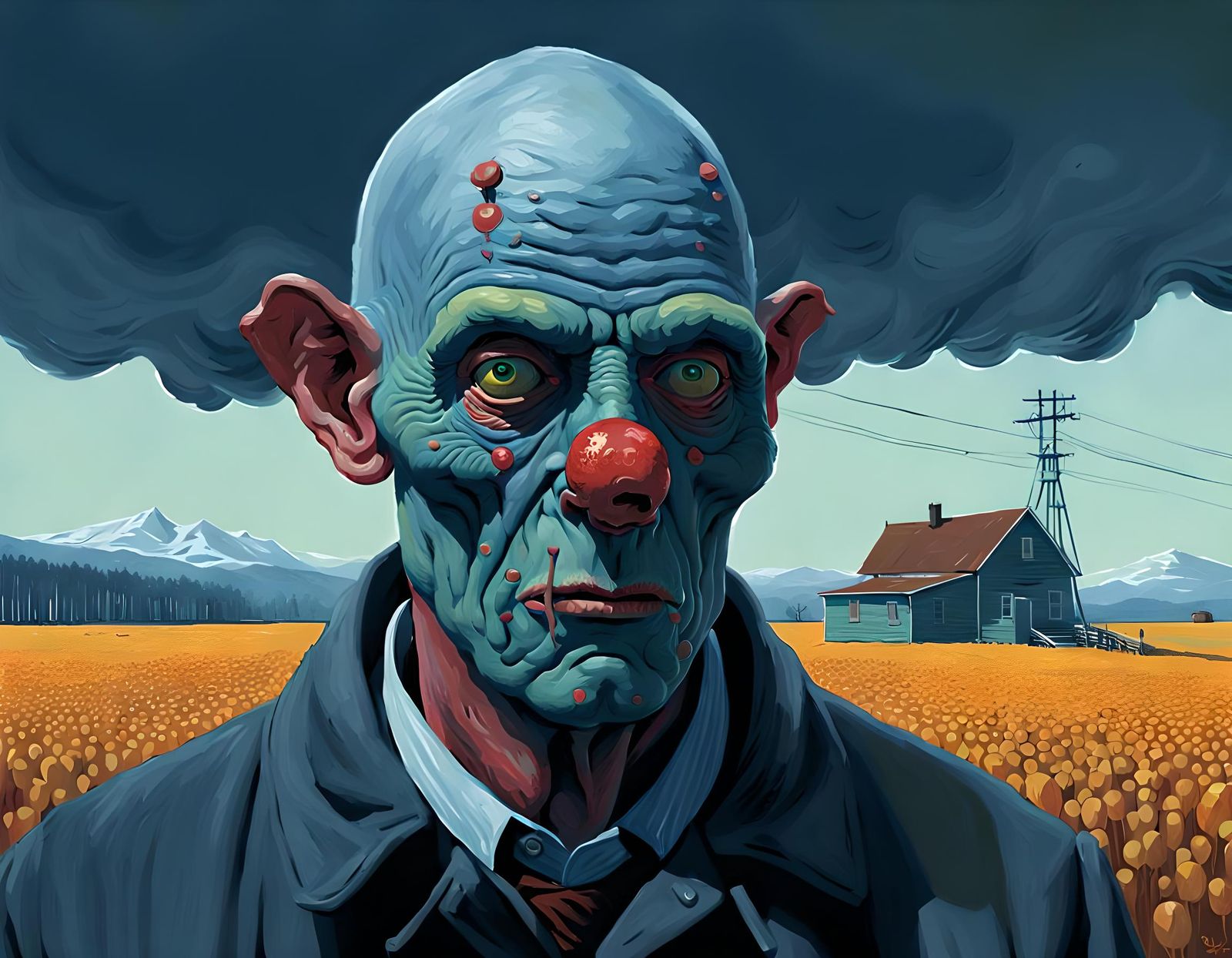 Eerie Demon Digital Painting in Composite Style