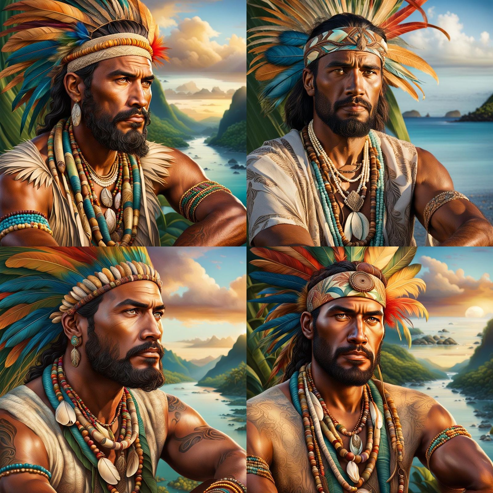 Hyper-Realistic Portrait of a Polynesian Man
