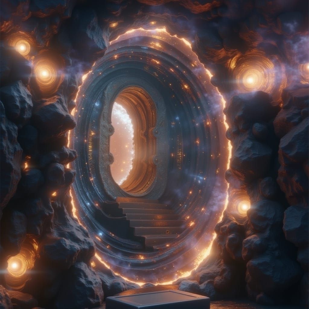 Surreal Portal to Mysterious Worlds in Photorealistic Style