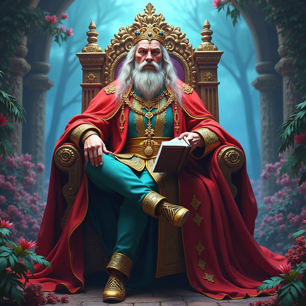 Regal Figure Declares Dominance on Throne