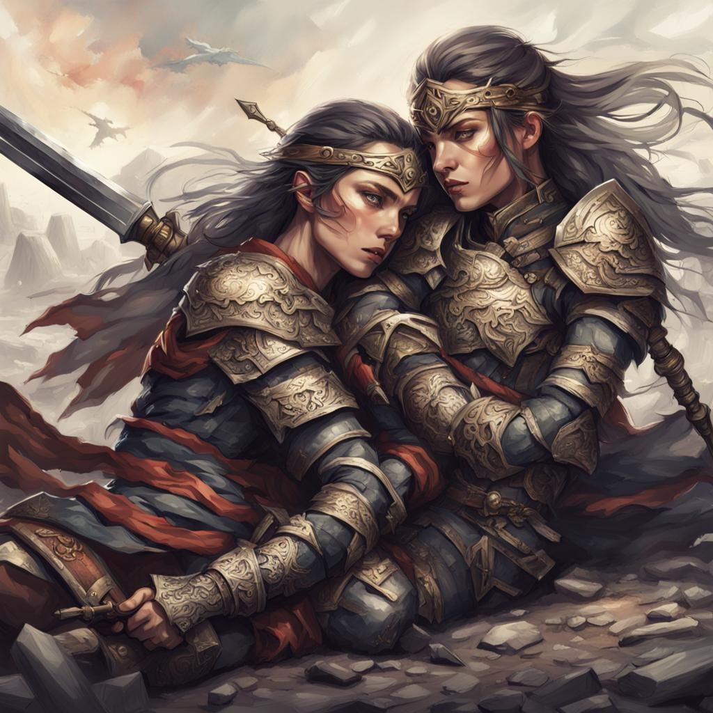 Fantasy Female Warriors United in Battle