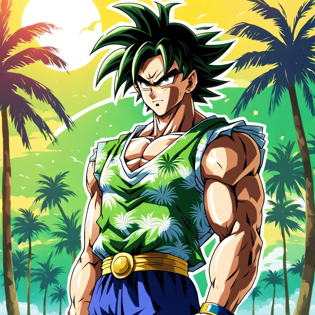 Broly in Summer Shirt: Anime Key Visual