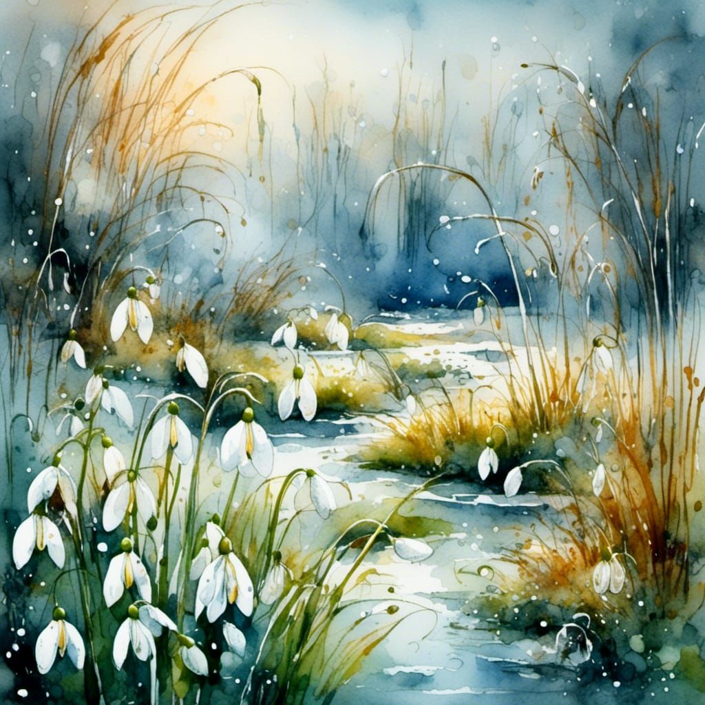 Whimsical Snowdrop Garden in Vintage Style