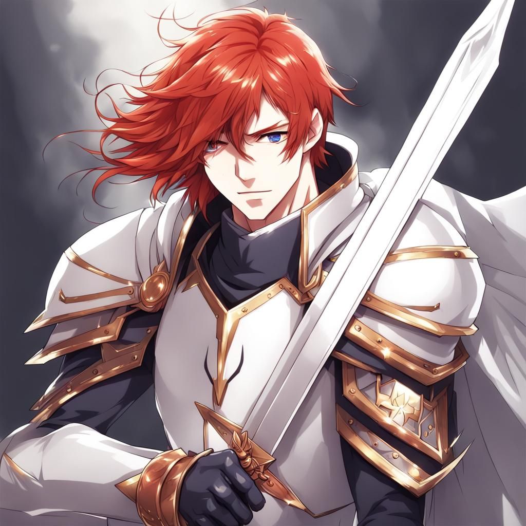 Anime Paladin with Red Hair