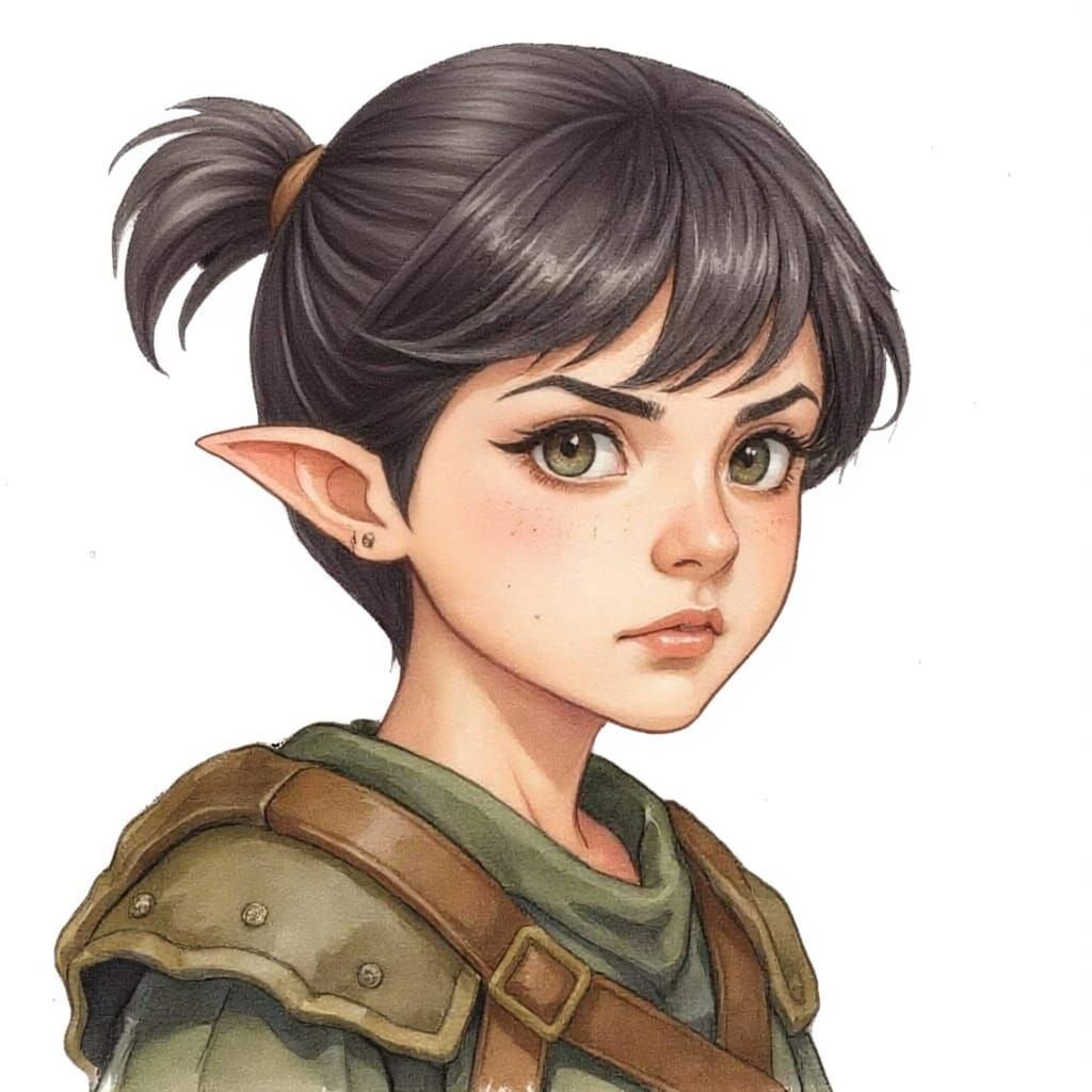 Woman with Ponytail Portrait