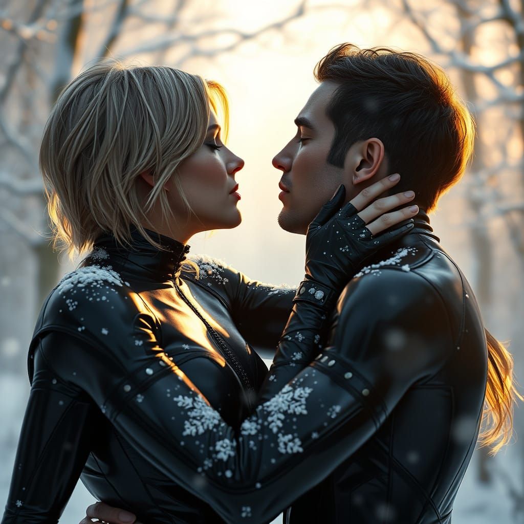 Midlife Love in Winter Wonderland, Cyberpunk Fantasy Style