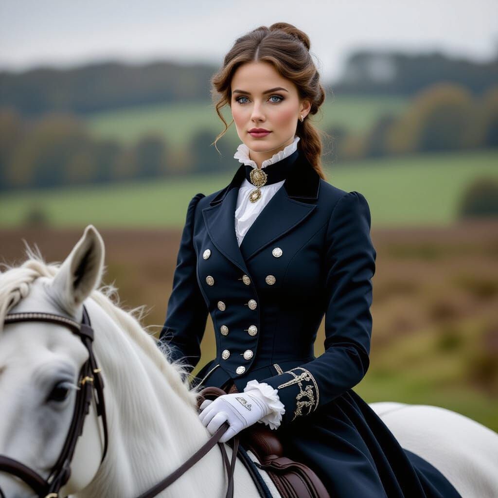 Victorian Lady on Horseback in Baroque Style