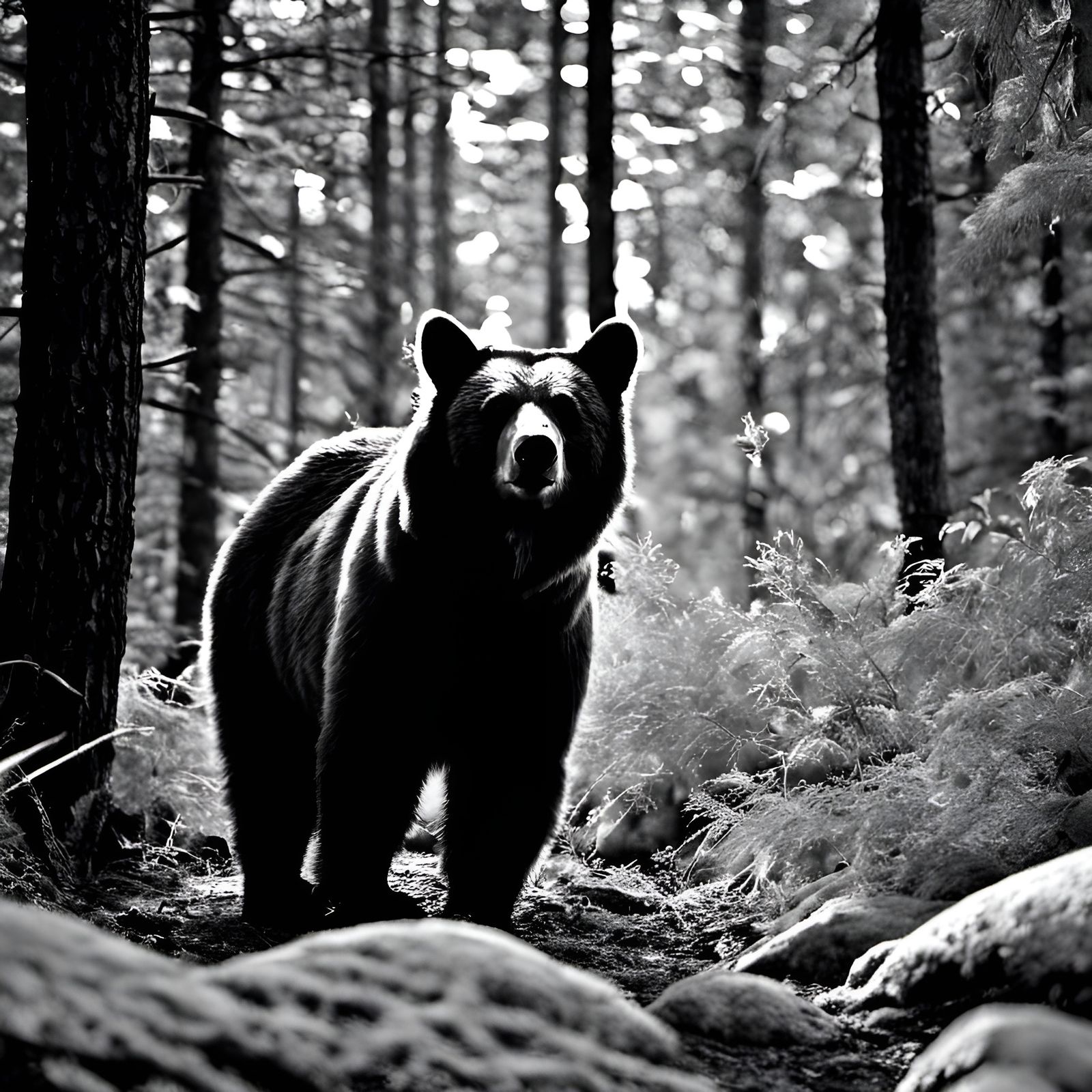 Night Vision Trail Camera Captures Ethereal Bear