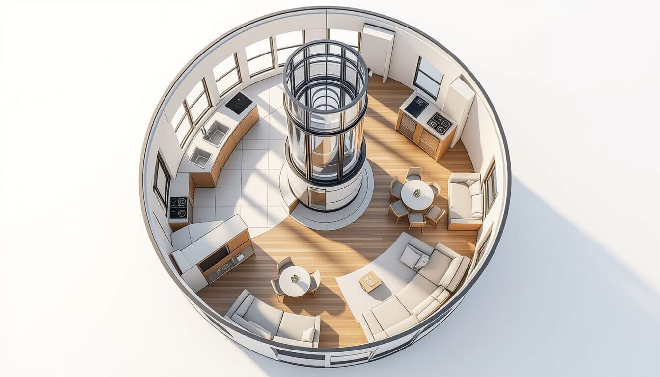 Ground Floor Lighthouse Tower Floor Plan Blueprint