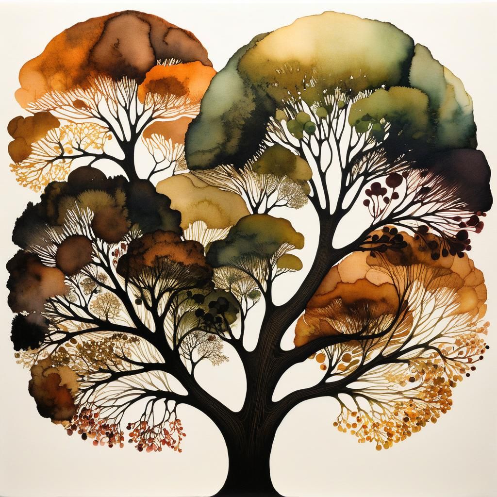 Organic Neurographic Art in Alcohol Ink Style