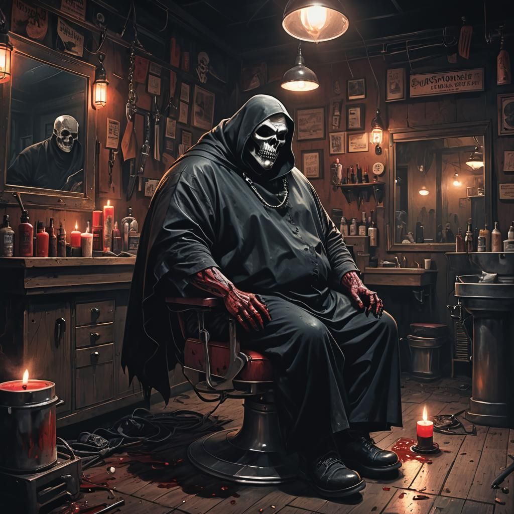 Fat Reaper in Dark Fantasy Gotham Style