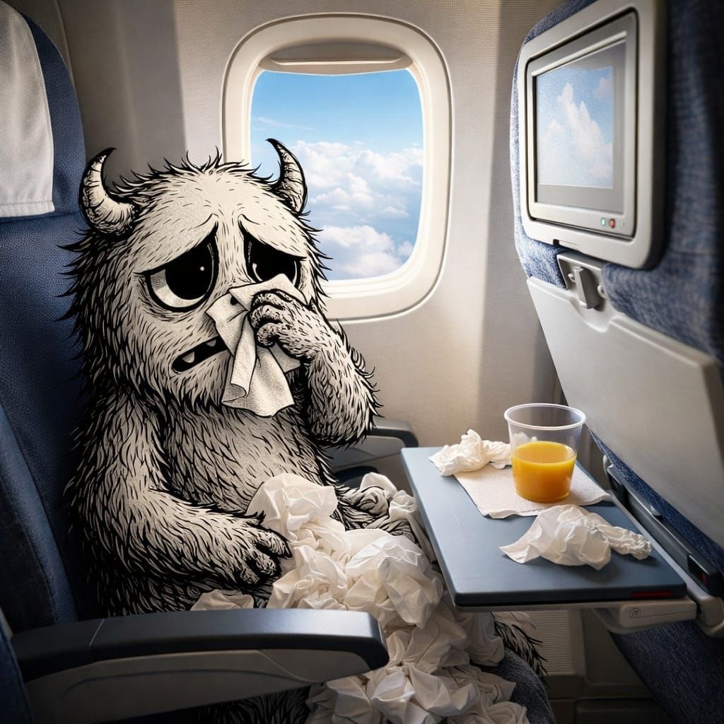 Doodle Monster in Photoreal Scene