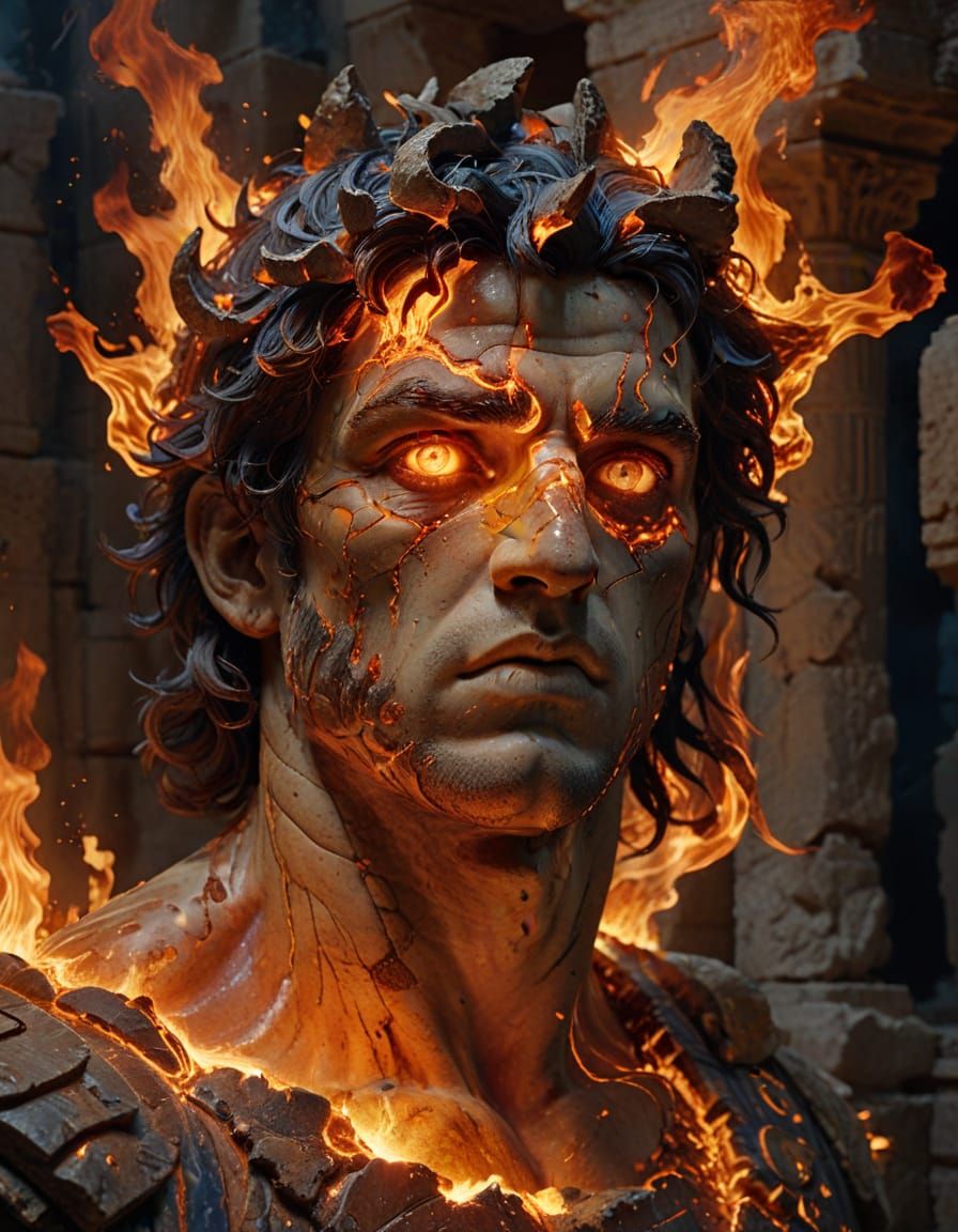 Cyclops in Ruined Temple: Ancient Greek Sculpture