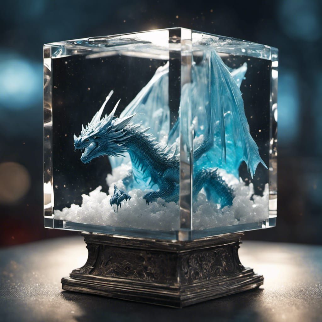 Ice Dragon in a Cube