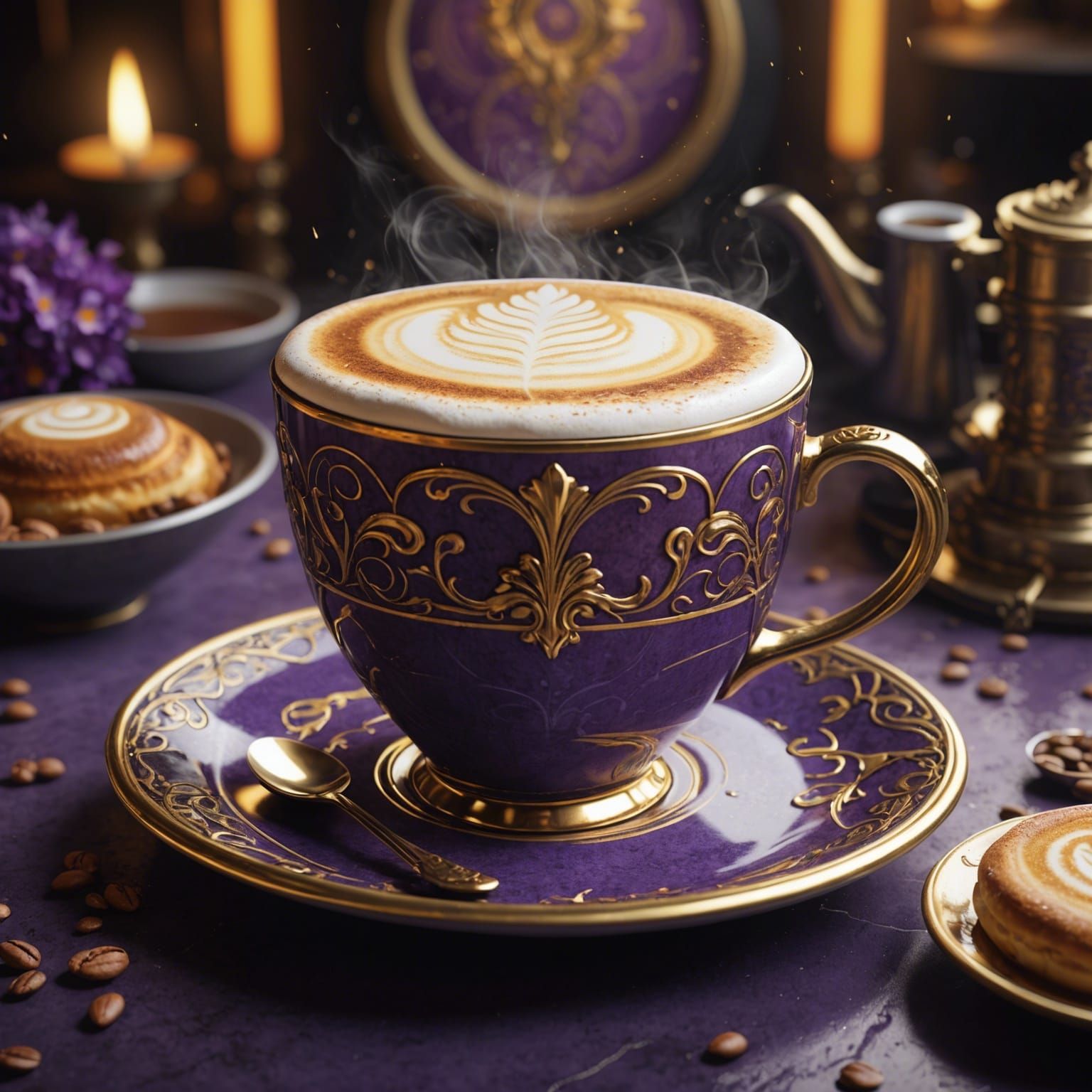 Cappuccino Masterpiece in Dark Fantasy Style