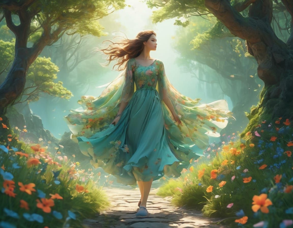 Vibrant Fantasy Landscape Transforms with Whimsical Florals ...